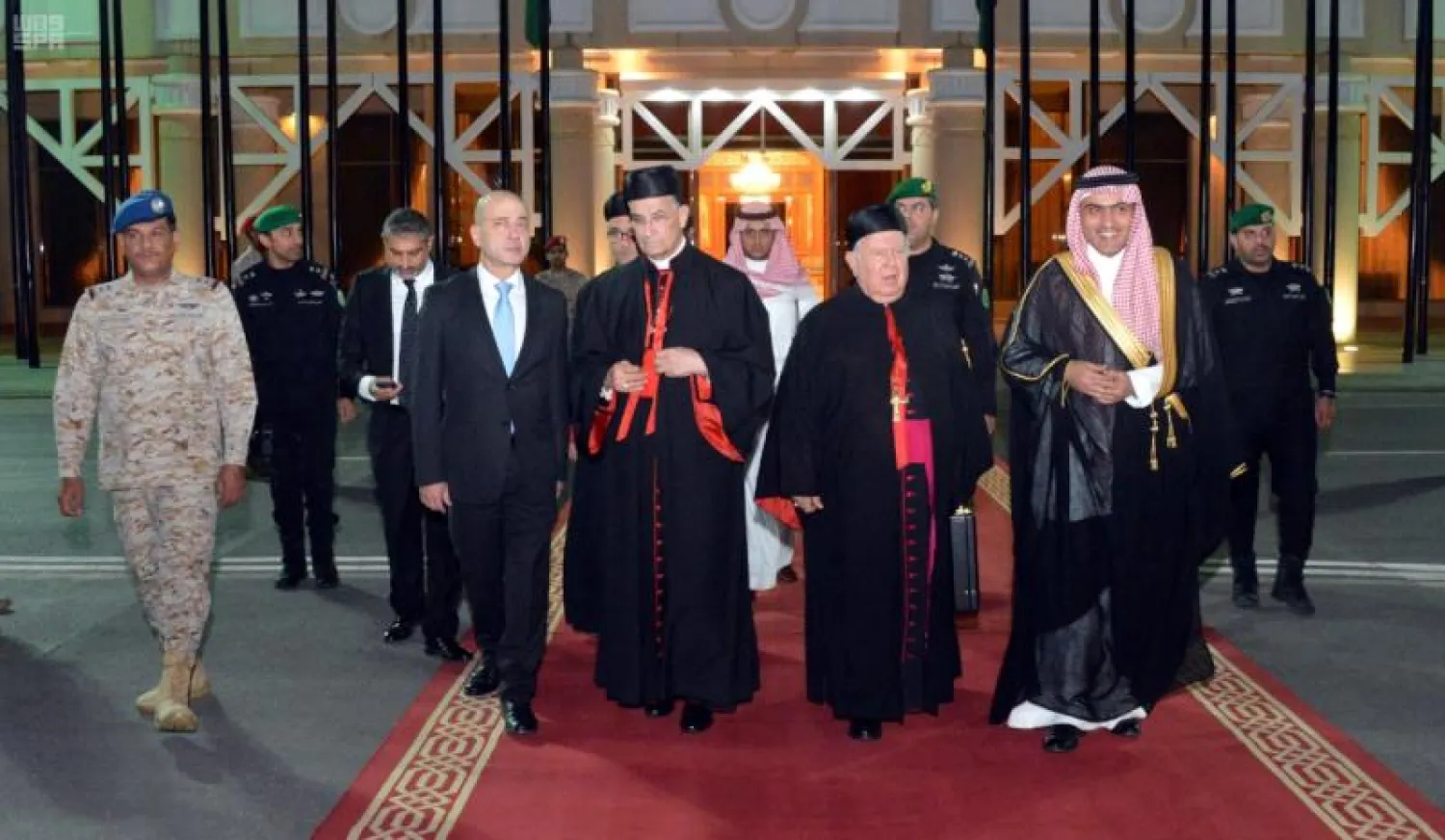 البطريرك اللبناني مار بشارة الراعي لدى مغادرته الرياض (واس)