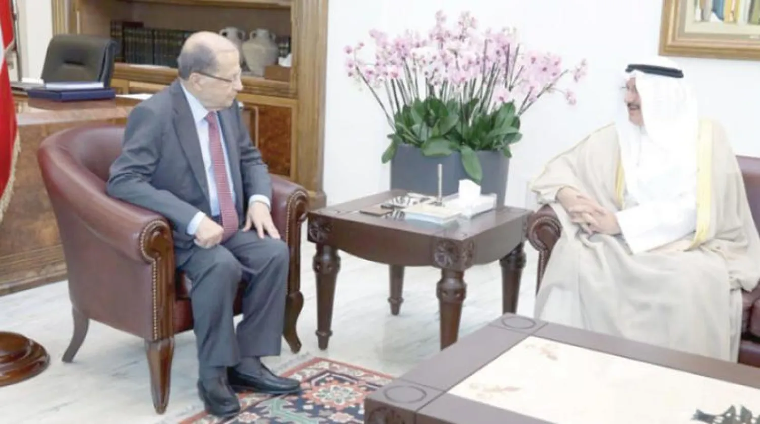 President Michel Aoun meets with Kuwaiti Ambassador to Lebanon at the Baabda Palace on Tuesday (Dalati & Nohra)