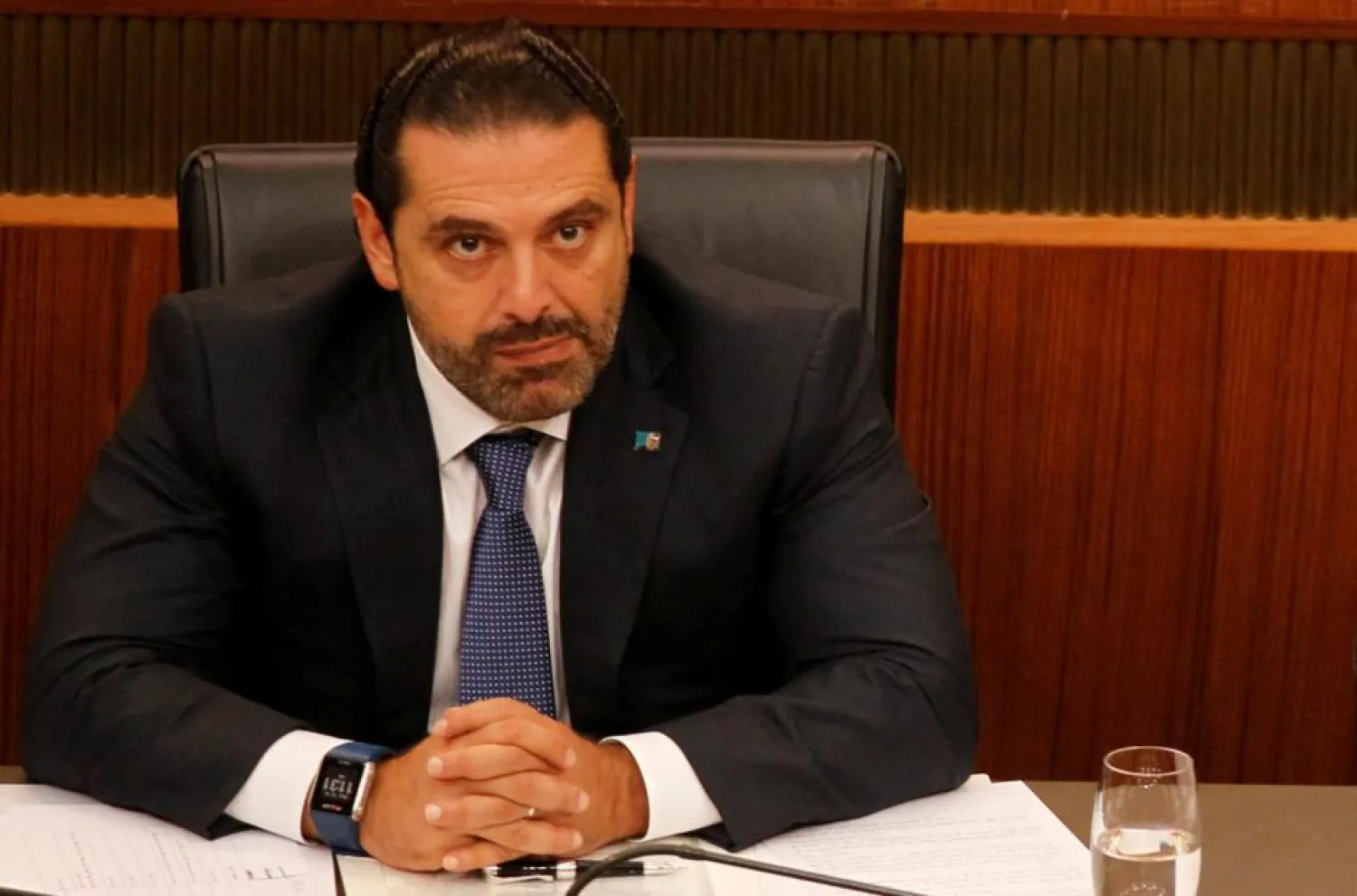 FILE PHOTO: Saad Hariri attends a general parliament discussion in downtown Beirut, Lebanon October 18, 2017. REUTERS 