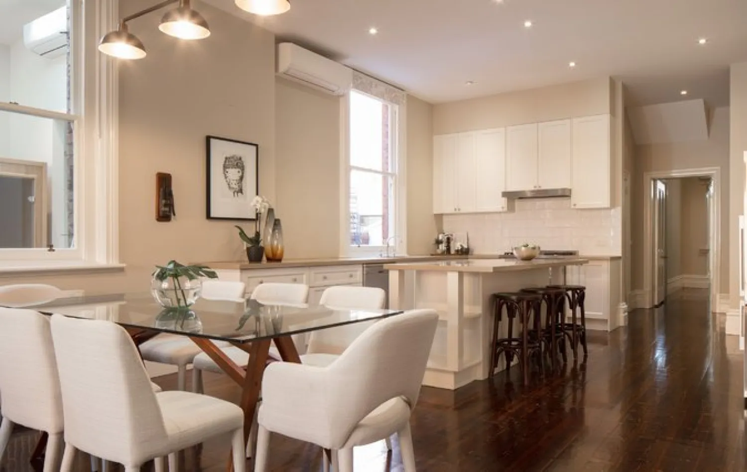 A recent renovation includes an open-plan kitchen and dining area. Credit Nic Granleese 