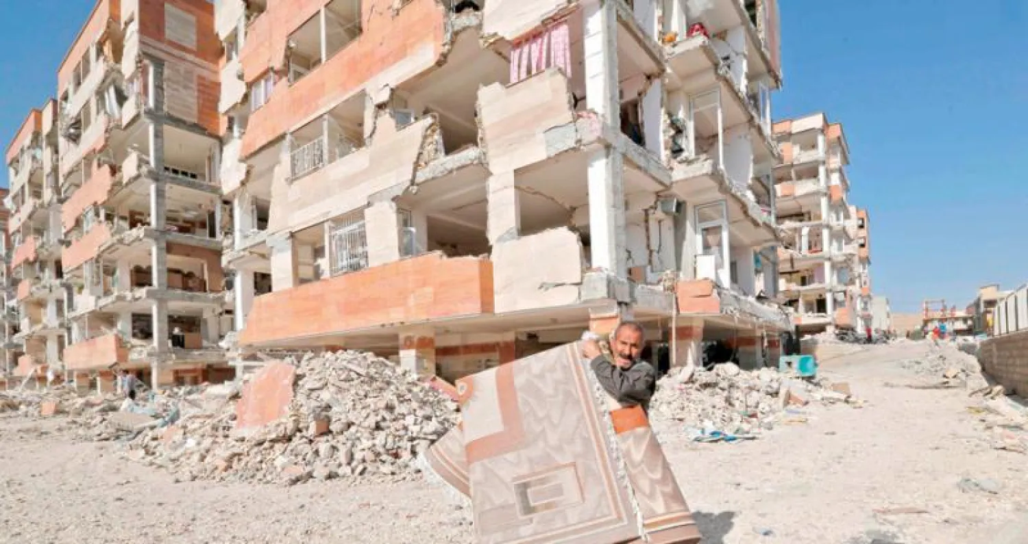 بلدة سرب الذهب الأكثر تضرراً من الزلزال (أ.ف.ب)