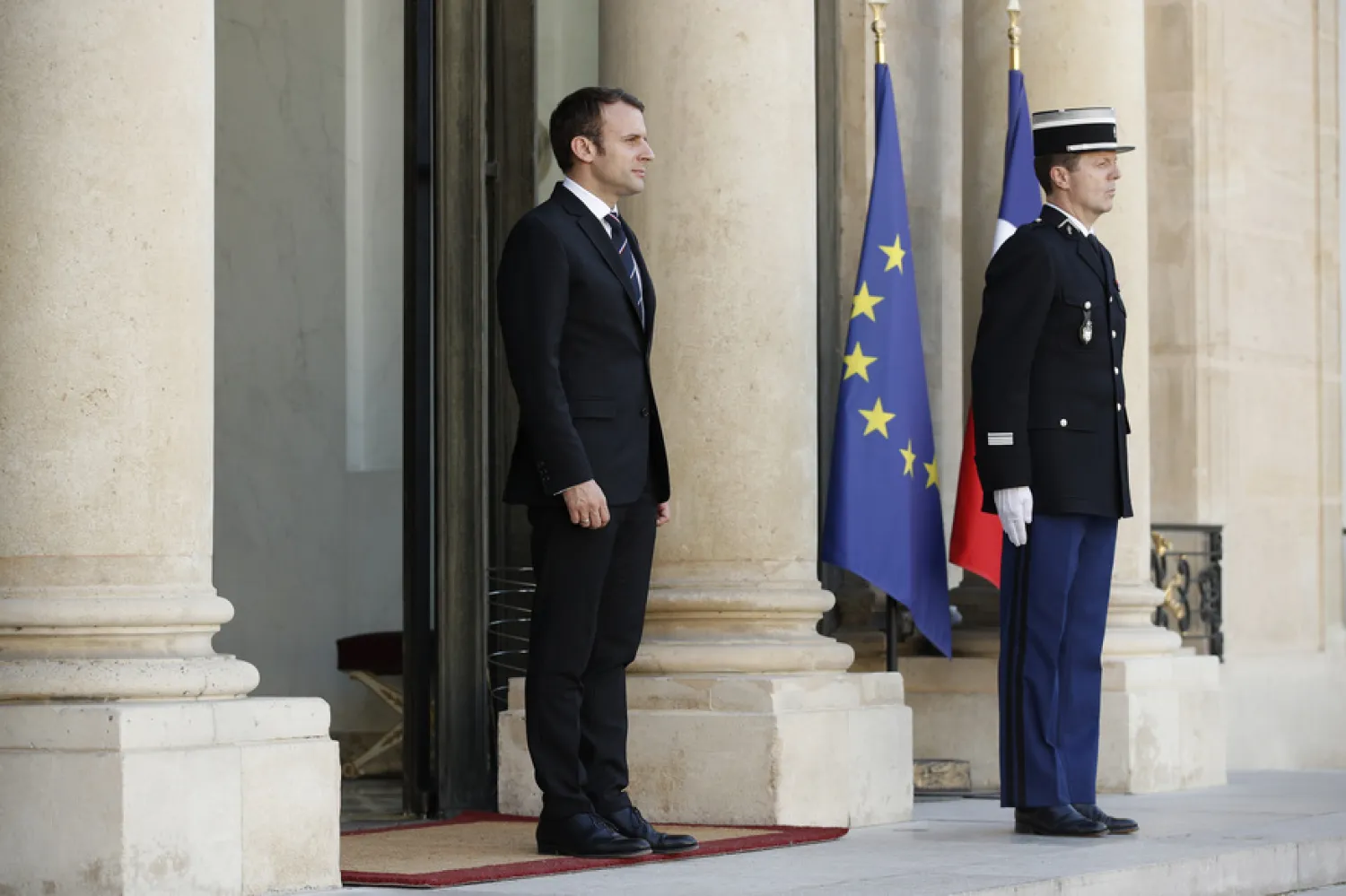 French President Emmanuel Macron at the Elysee Palace. YOAN VALAT /  AFP 