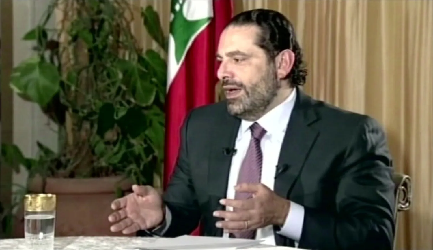 Former Lebanese prime minister Saad Hariri gives his first televised interview on November 12, 2017. (Future TV via AP)