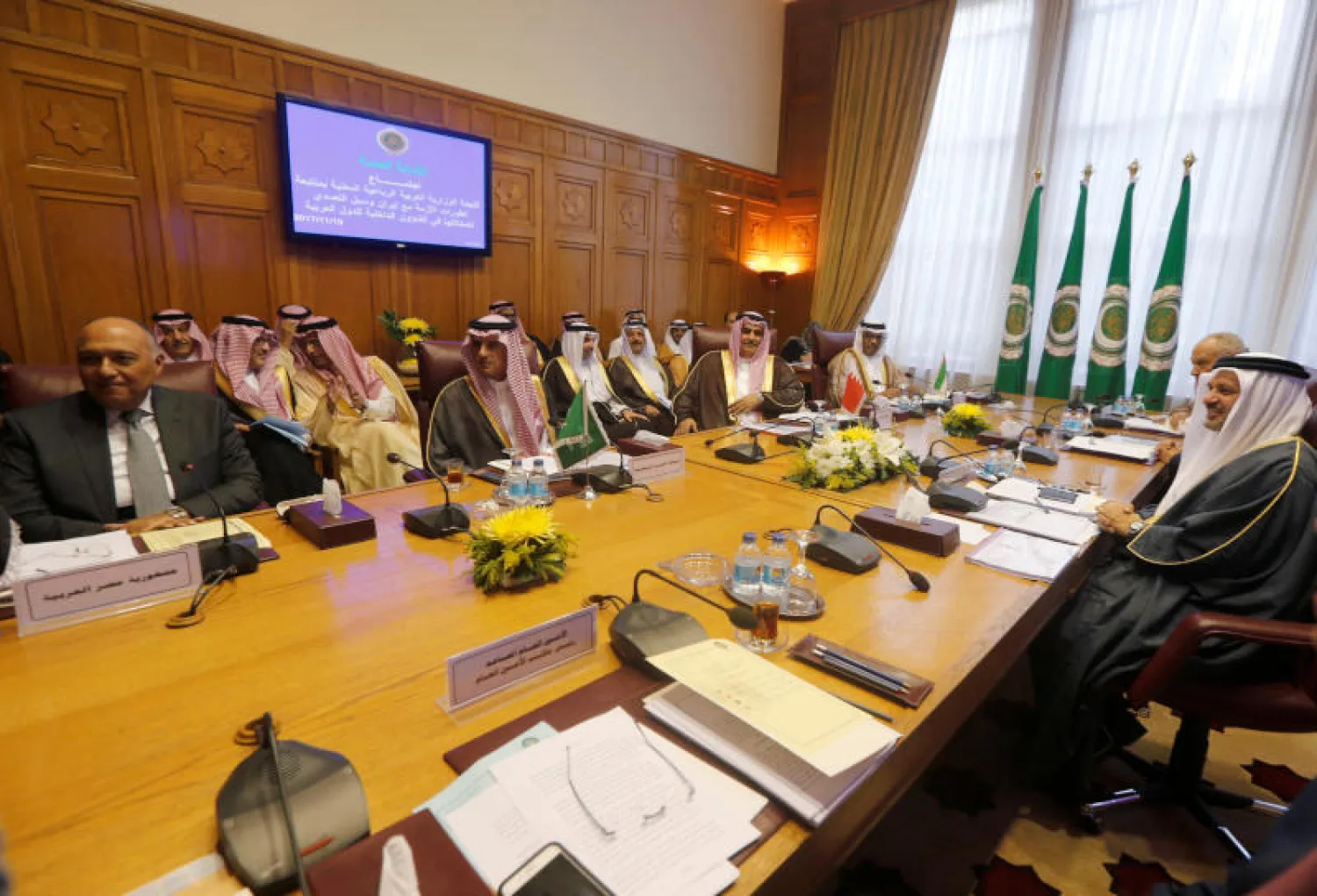 اجتماع وزراء خارجية الدول العربية المعنية بالتصدي للتدخلات الإيرانية في المنطقة (رويترز)