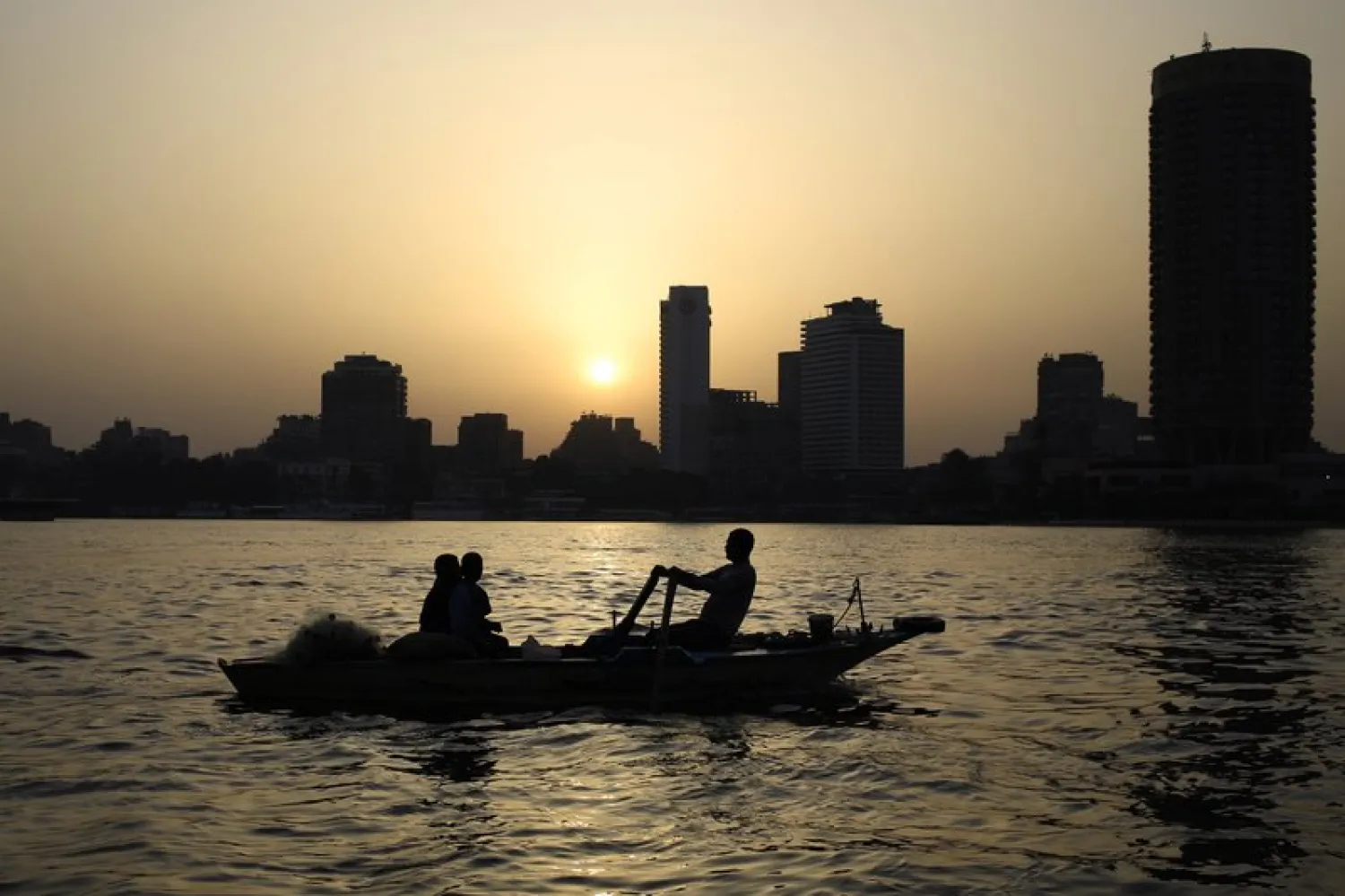 In this April 2015 file photo, Egyptian fishermen row on the Nile River in Cairo, Egypt. (AP)