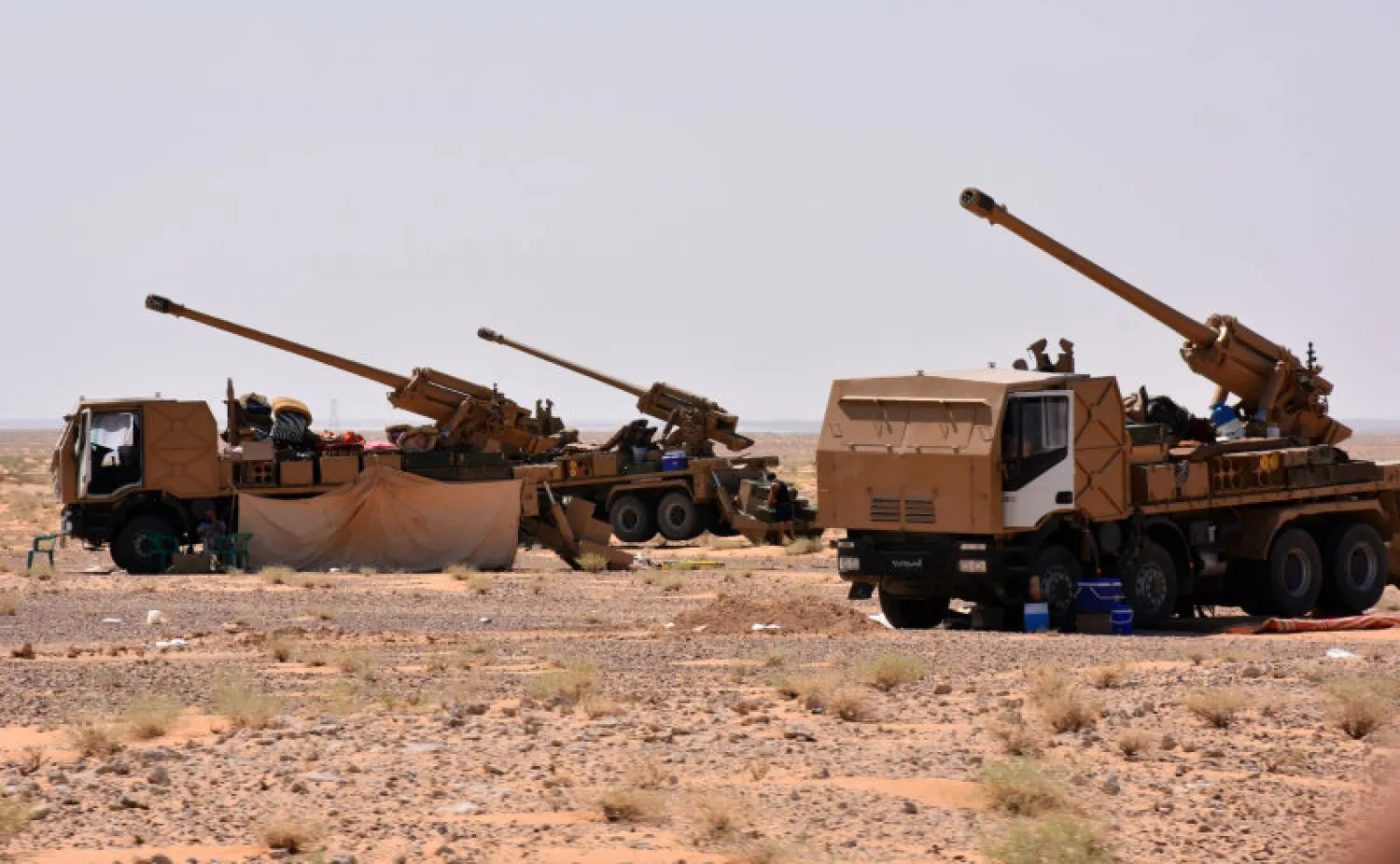 Syrian army artillery is stationed near the village of Huraybishah, within the administrative borders of Syria's eastern Deir Ezzor province. AFP