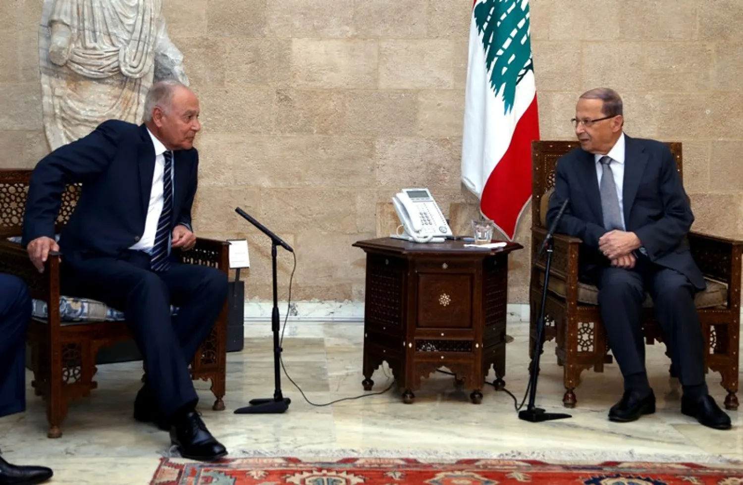  Aboul Gheit met on Monday with President Michel Aoun at the Baabda Palace/NNA