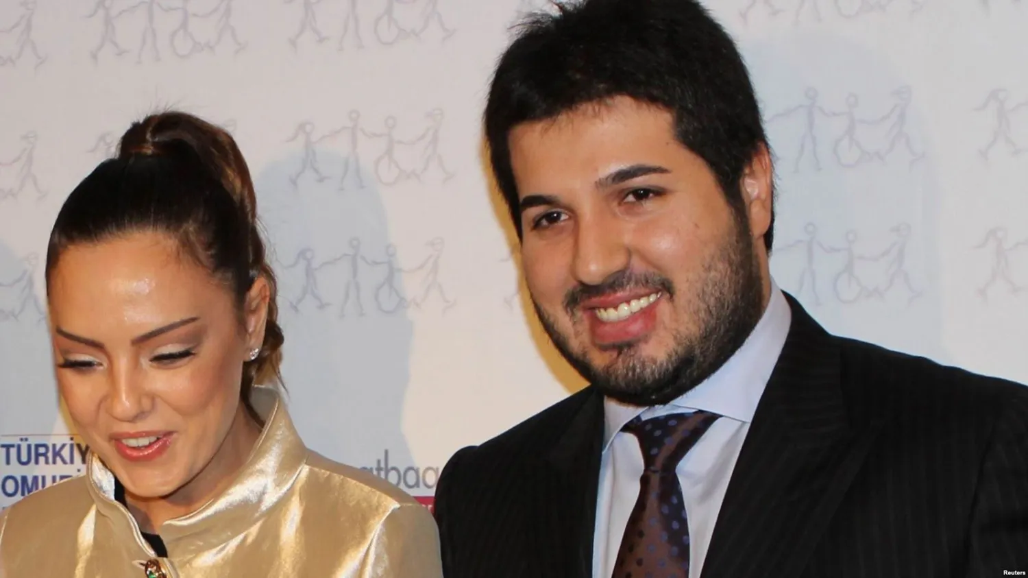 Turkish-Iranian businessman Reza Zarrab (right) with his wife, Turkish pop singer Ebru Gundes. Reuters