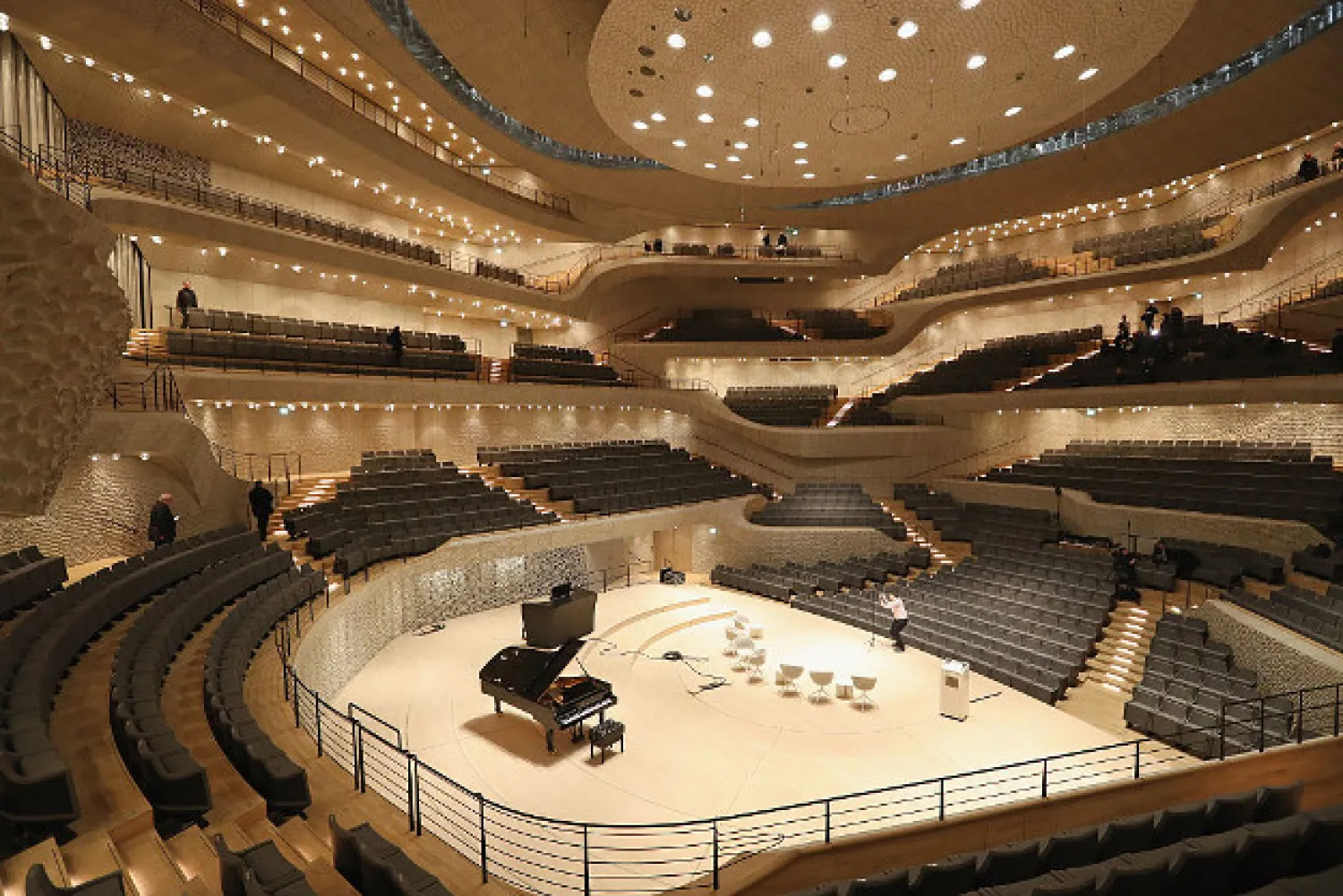 Visitors walk through the large hall of the newly-completed Elbphilharmonie concert hall. PHOTO: GettyImages