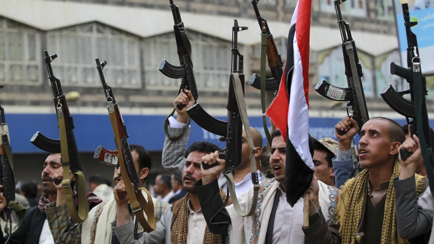 Houthi supporters in Yemen. (AP)