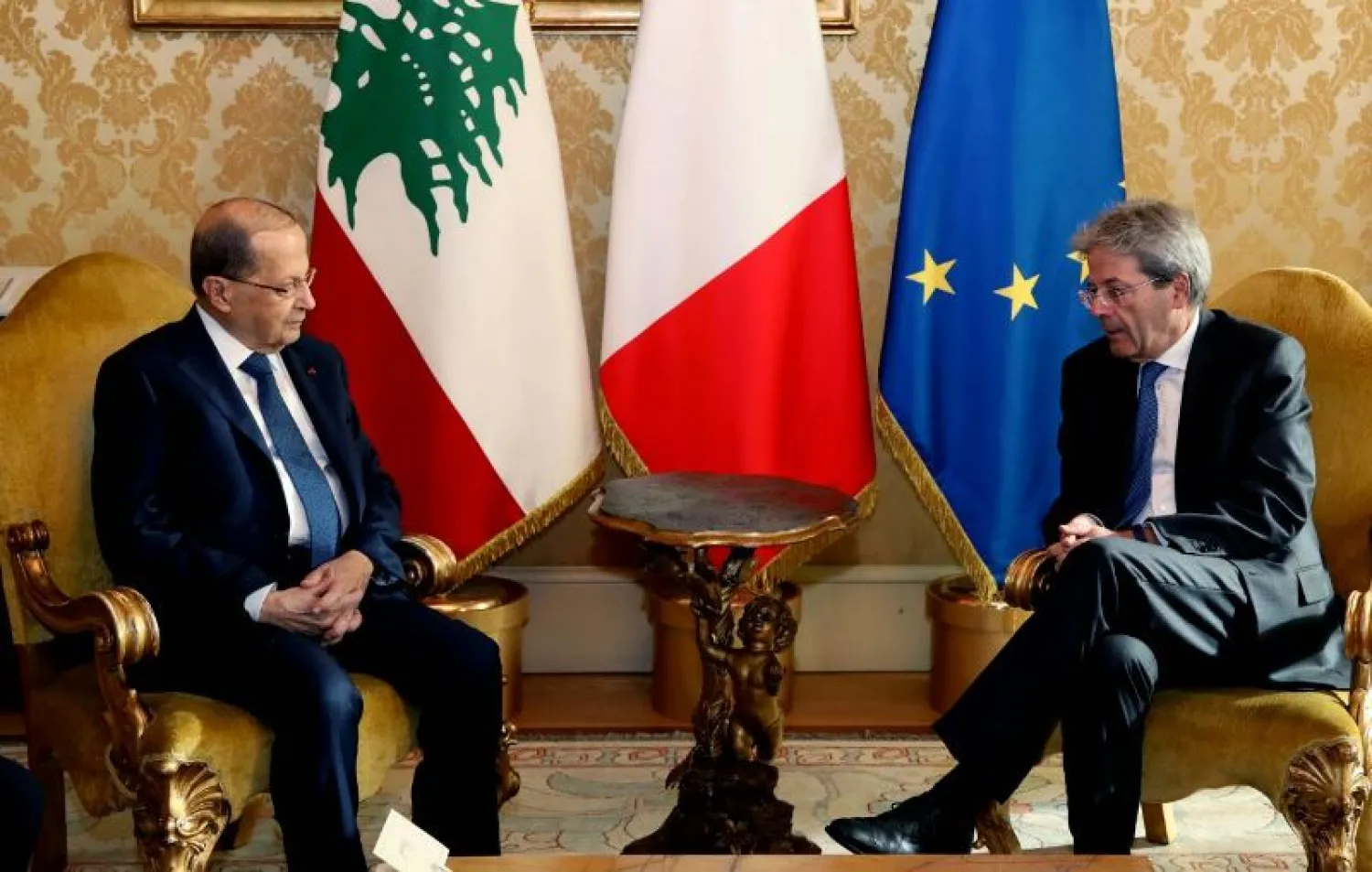 Aoun met Gentiloni in Rome on Friday/NNA