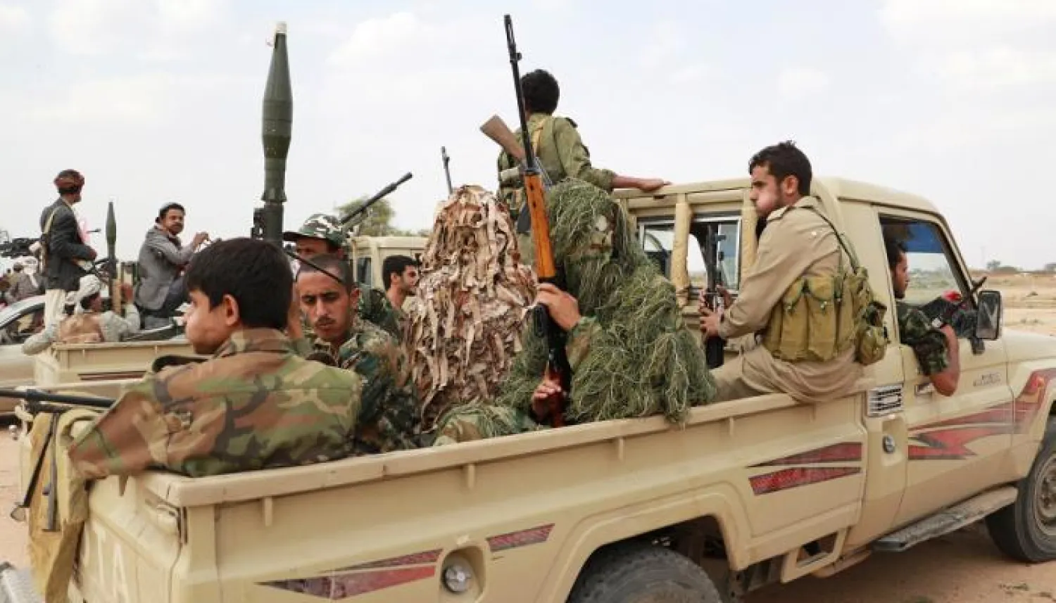 ميليشيا الحوثي أثناء توجهها للعاصمة اليمنية صنعاء - أرشيف (رويترز)