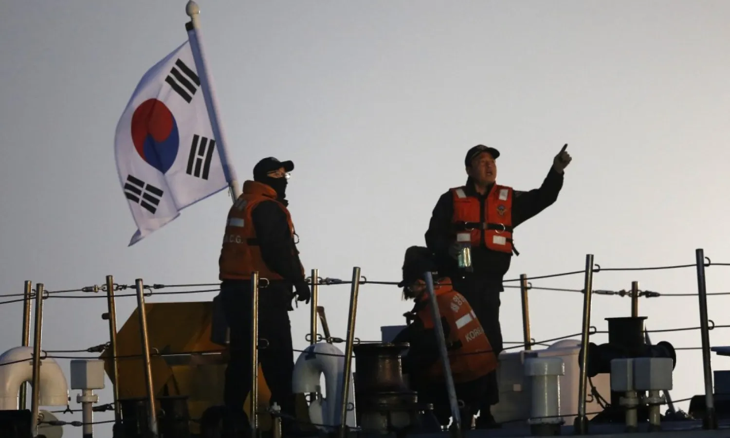 At least 13 people were missing after a South Korean fishing boat capsized after colliding with another vessel. (Reuters)