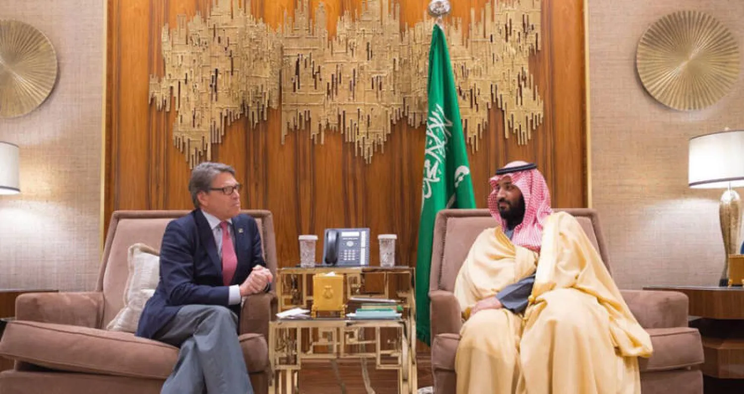 ‏ولي العهد السعودي يجتمع بوزير الطاقة الأميركي في الرياض (واس)
