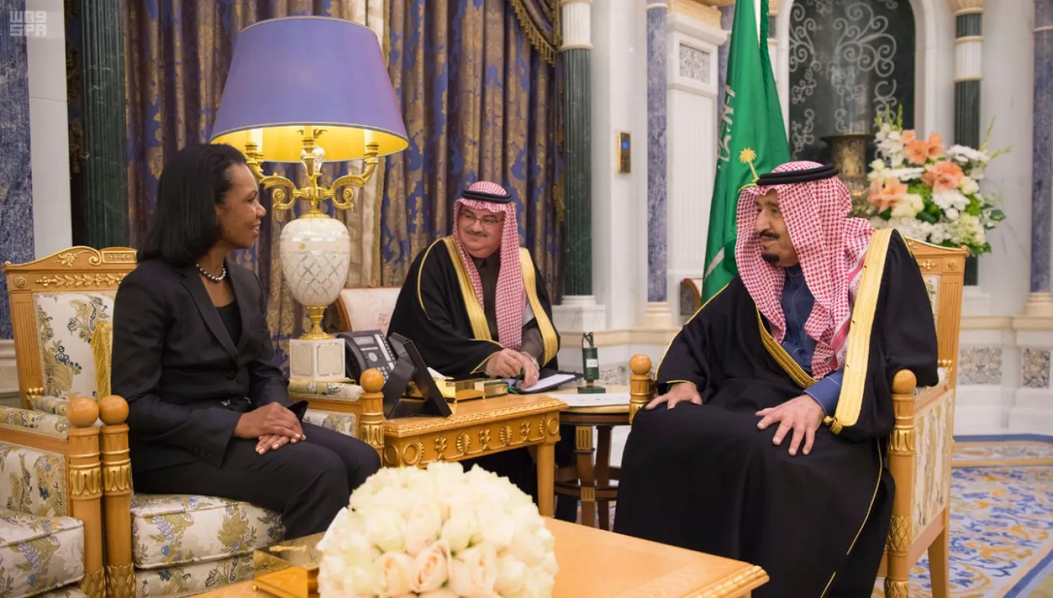 Custodian of the Two Holy Mosques Receives former US Secretary of State Condoleezza Rice. SPA