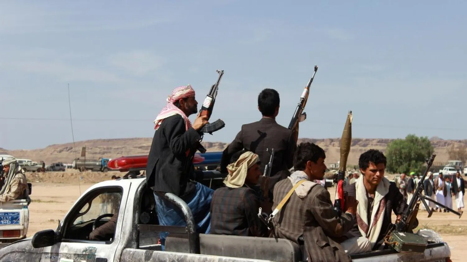 Houthi rebels patrol an area in Saada in northern Yemen. Reuters
