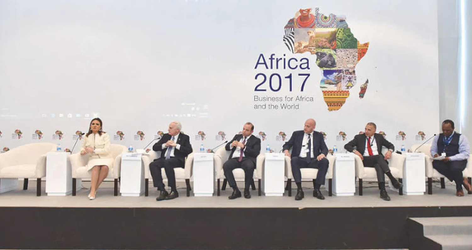 وزيرة الاستثمار المصرية سحر نصر في إحدى جلسات المؤتمر («الشرق الأوسط»)