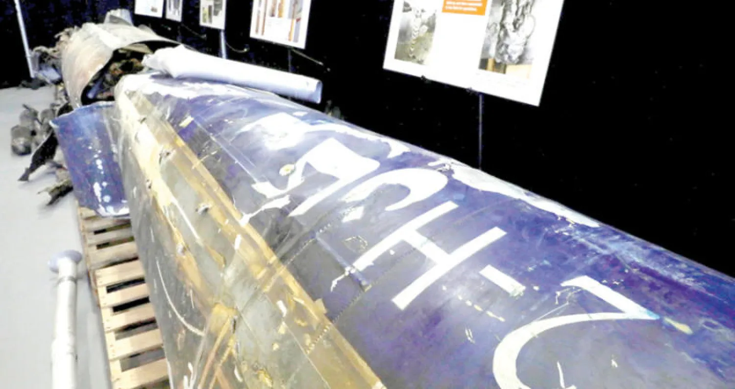 جانب من الأدلة على الصاروخ الذي عرضته واشنطن أول من أمس (رويترز)