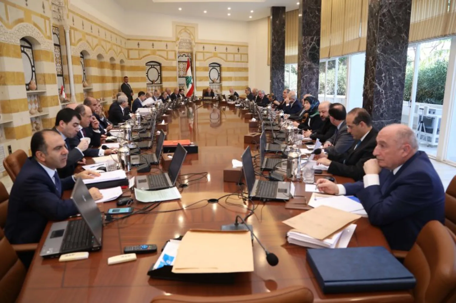 President Michel Aoun chairs the cabinet session. NNA