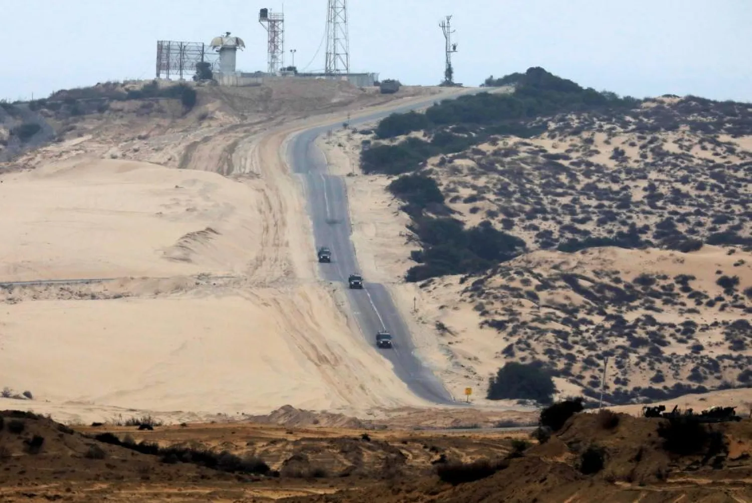 Israel military vehicles patrol the Israeli side of the Israel- Gaza border January 25, 2017. (Reuters)
