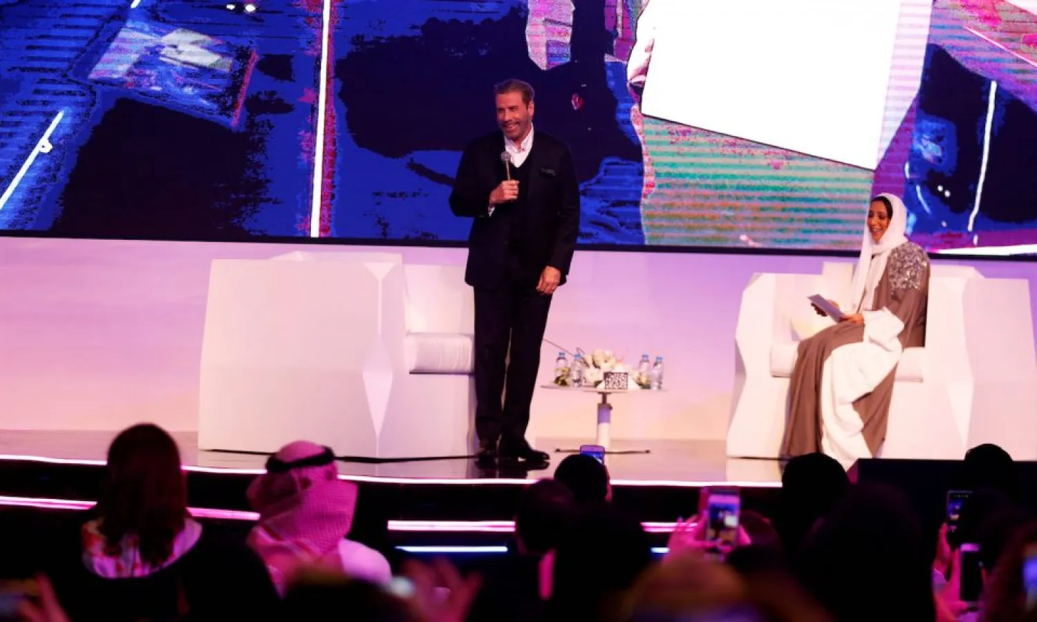 Actor John Travolta performs at APEX Convention Center in Riyadh on December 15, 2017. Reuters