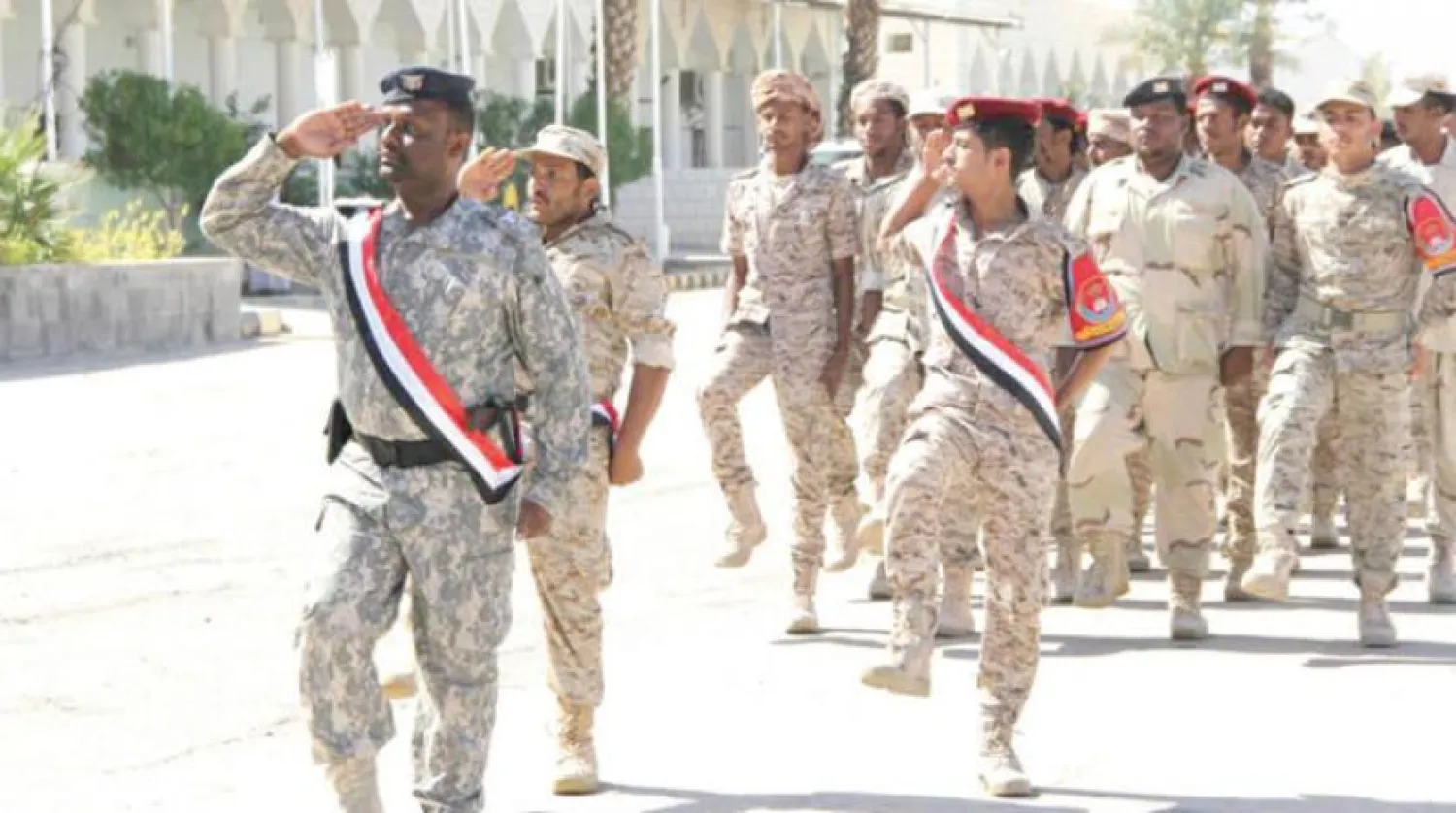 Part of the activities of concluding the training of the police forces of the air force at Sayun airport in Hadhramaut, Yemen on Saturday December 16, 2017 (Saba)
