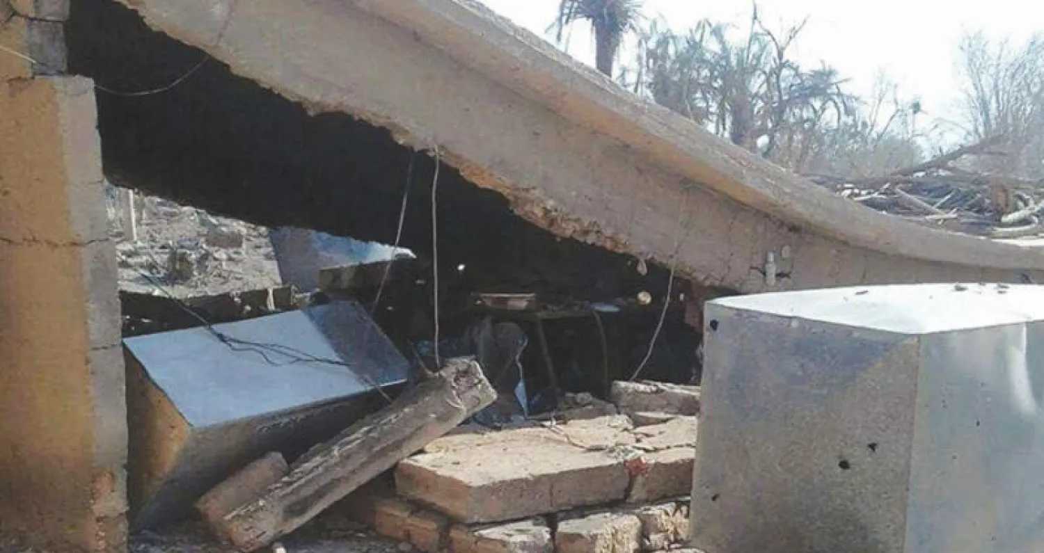 دمار أصاب بلدة هجين بدير الزور نتيجة القصف (فرات بوست)