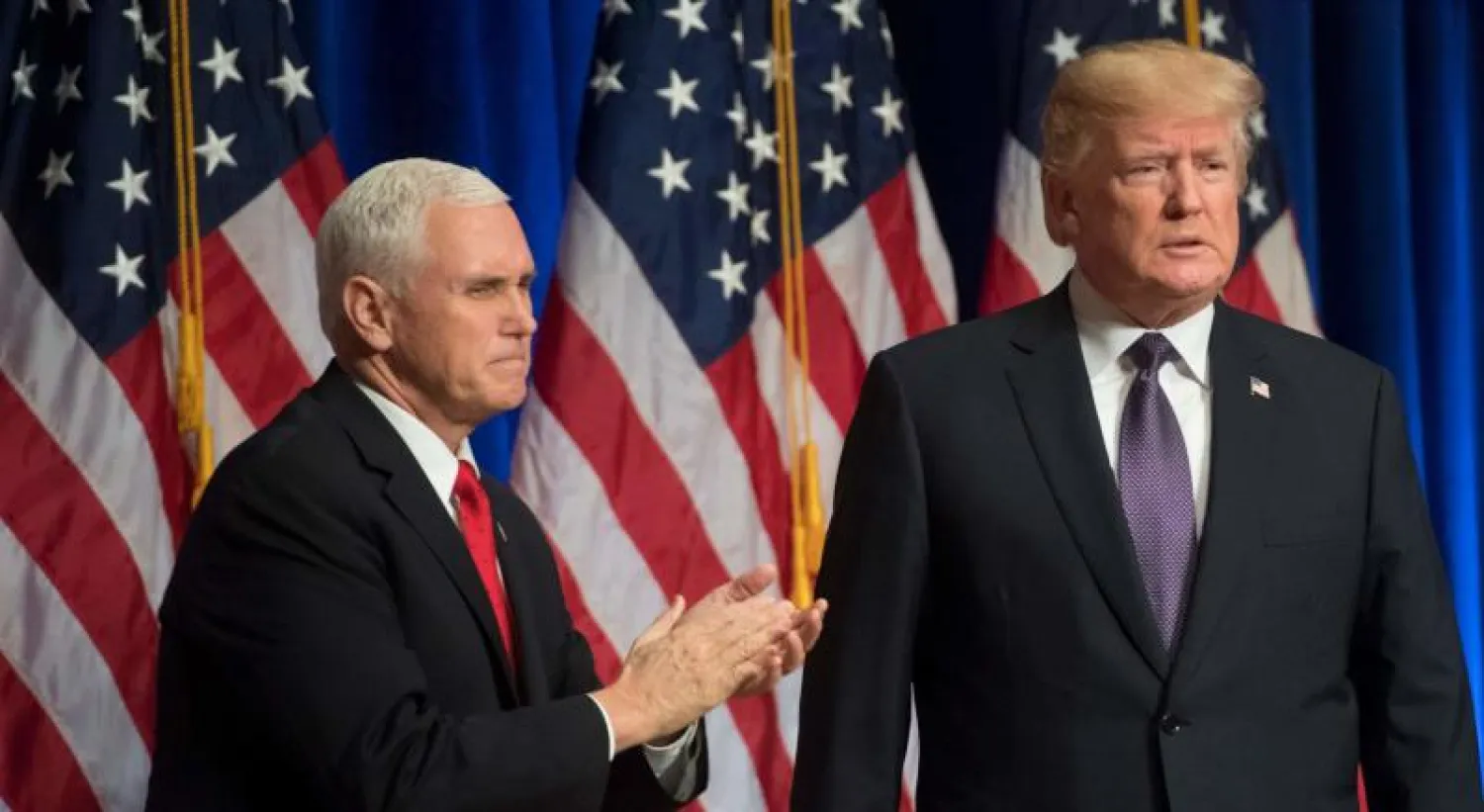 الرئيس الأميركي دونالد ترمب ونائبه مايك بنس (أ.ف.ب)