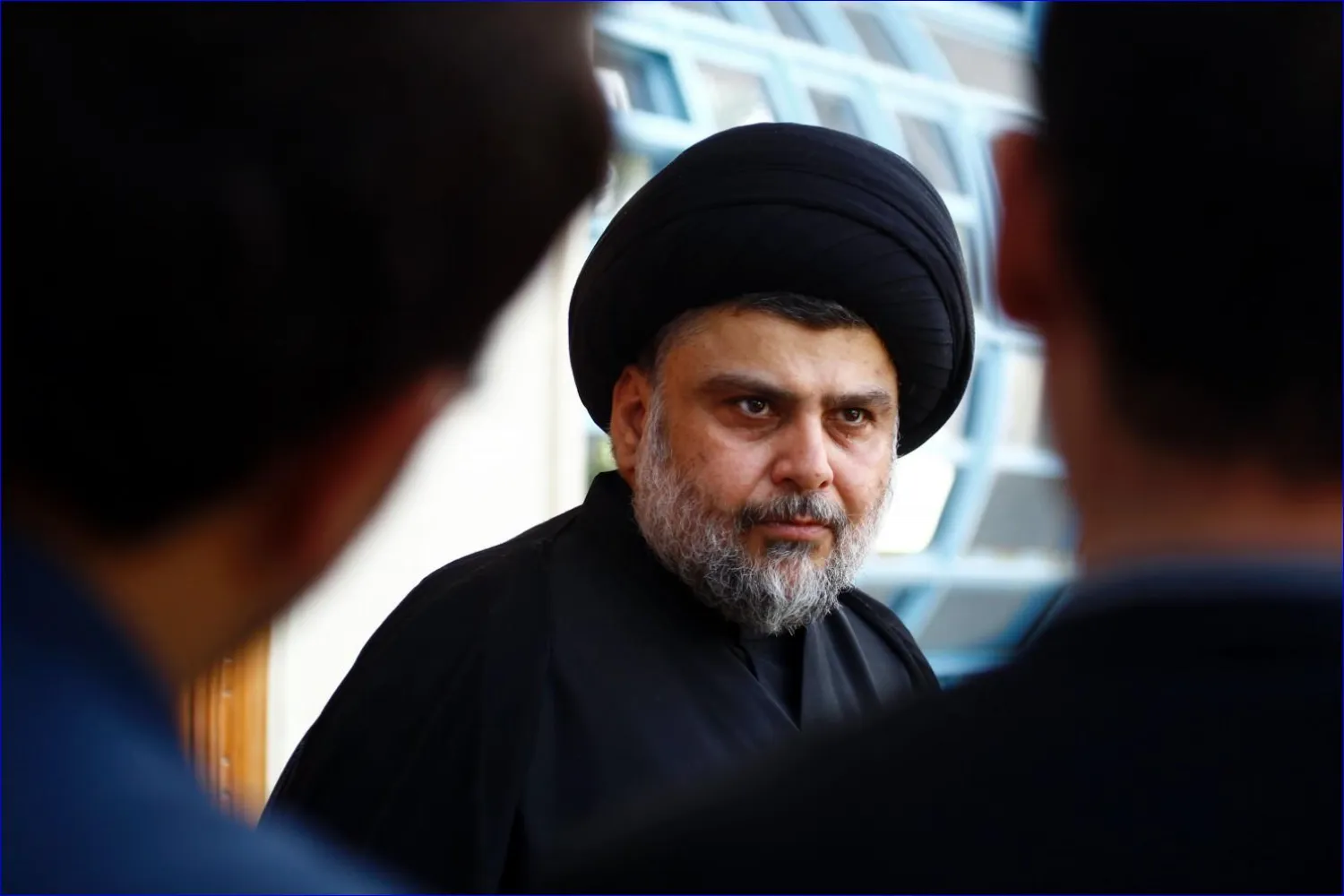 Moqtada al-Sadr speaks during a news conference in the holy Shiite city of Najaf on April 30. Haidar Hamdani/AFP
 