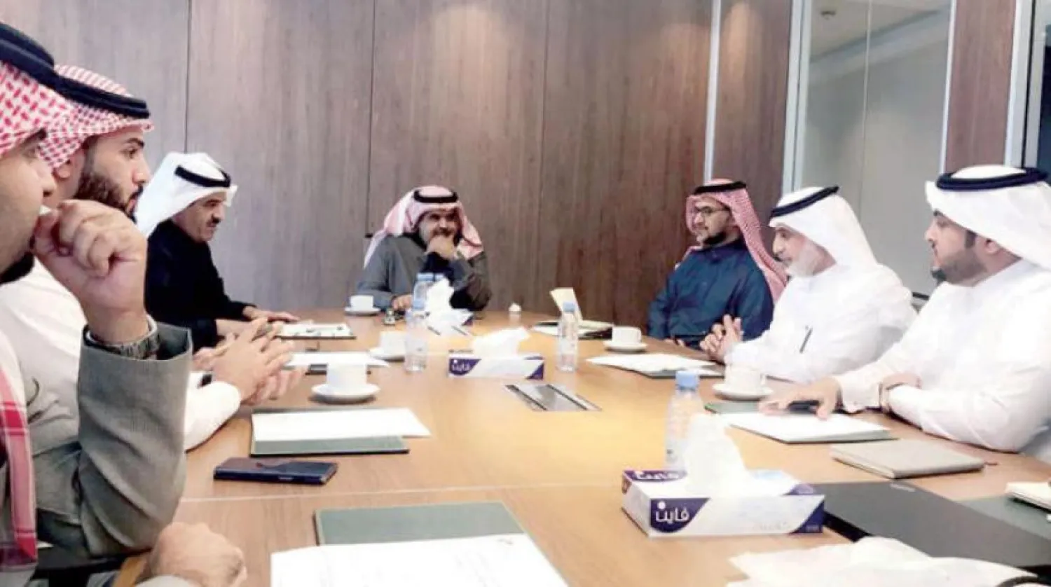 Meeting between the Local Content Unit and the National Logistics Committee at the Council of Saudi Chambers in Riyadh on Wednesday. Asharq Al-Awsat.
