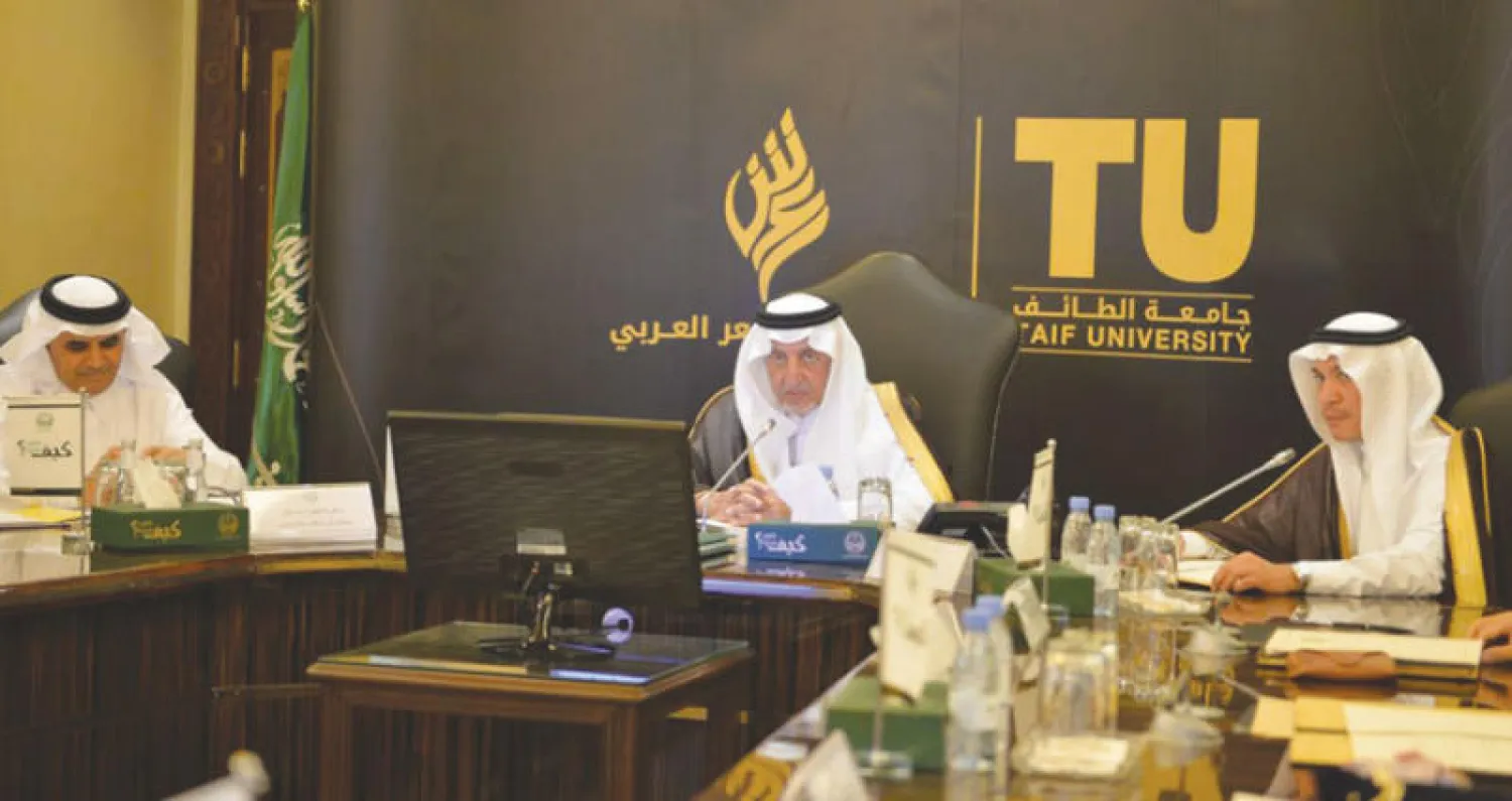 الأمير خالد الفيصل لدى ترؤسه أول اجتماع لمجلس أمناء أكاديمية الشعر العربي