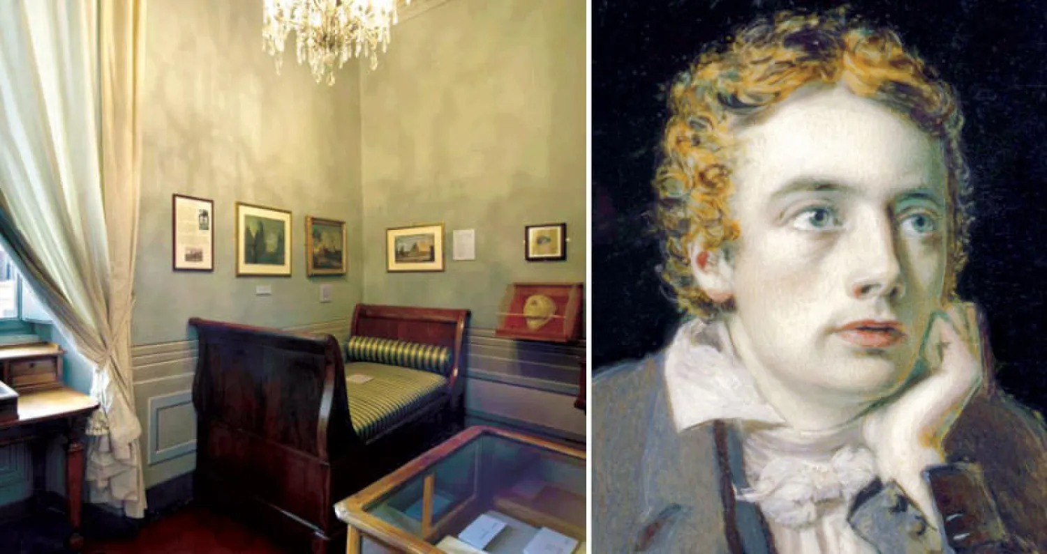 جون كيتس  -  غرفة كيتس في روما حيث مات