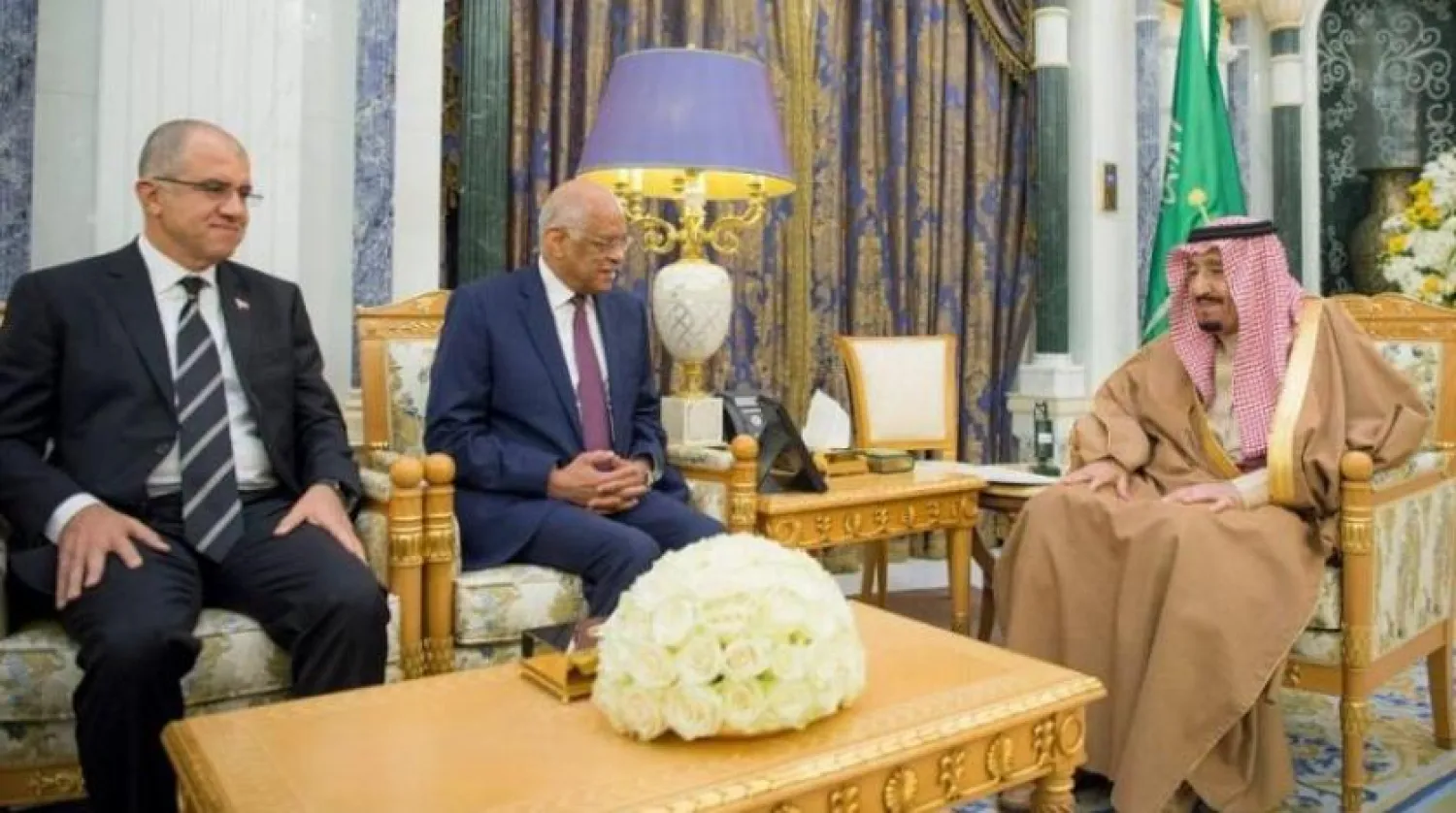 The Custodian of the Two Holy Mosques during his meeting with Egypt’s parliament speaker. SPA