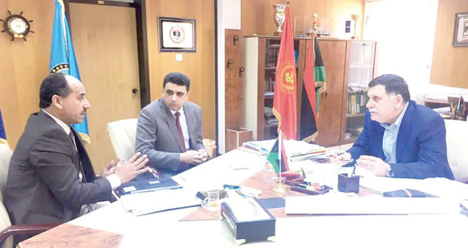 رئيس المجلس الرئاسي فائز السراج ورئيس ديوان المحاسبة خالد شكشك