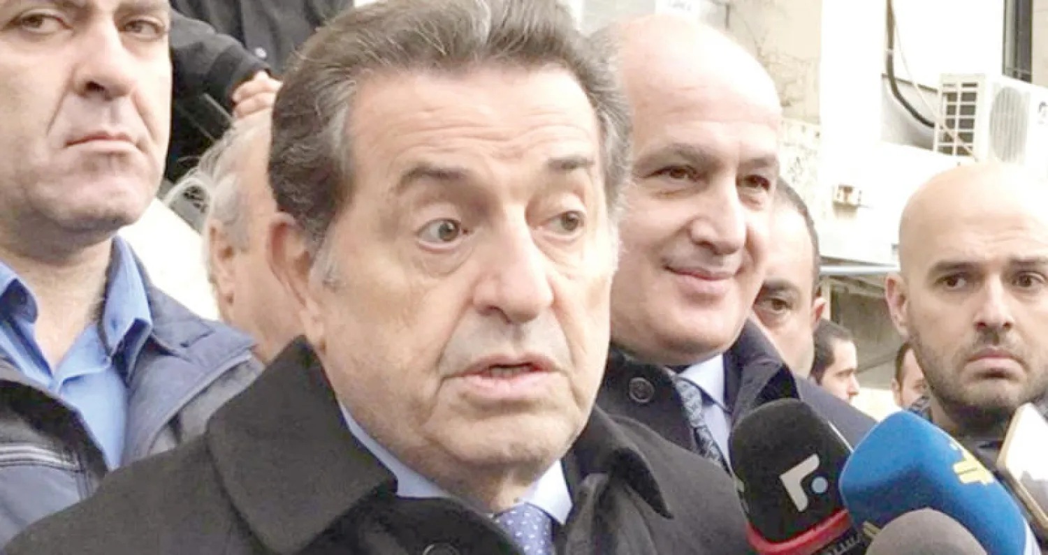 غانم وحرب أمام المحكمة أمس (الوكالة الوطنية اللبنانية للإعلام)