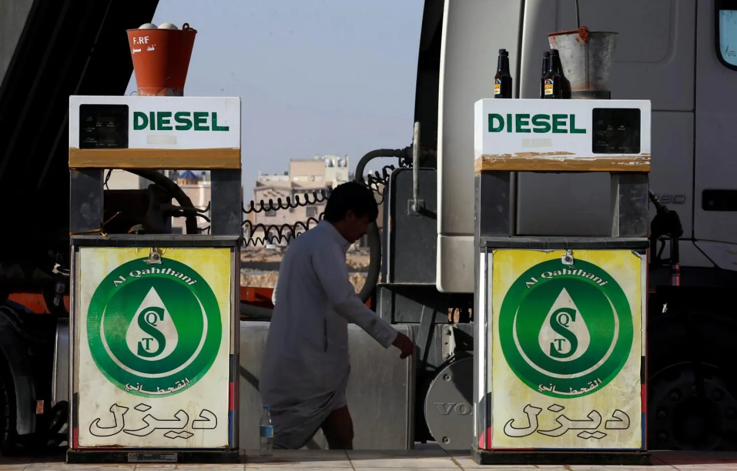 A man walks at a petrol station in Riyadh, Saudi Arabia October 8, 2017. REUTERS/Faisal Al Nasser