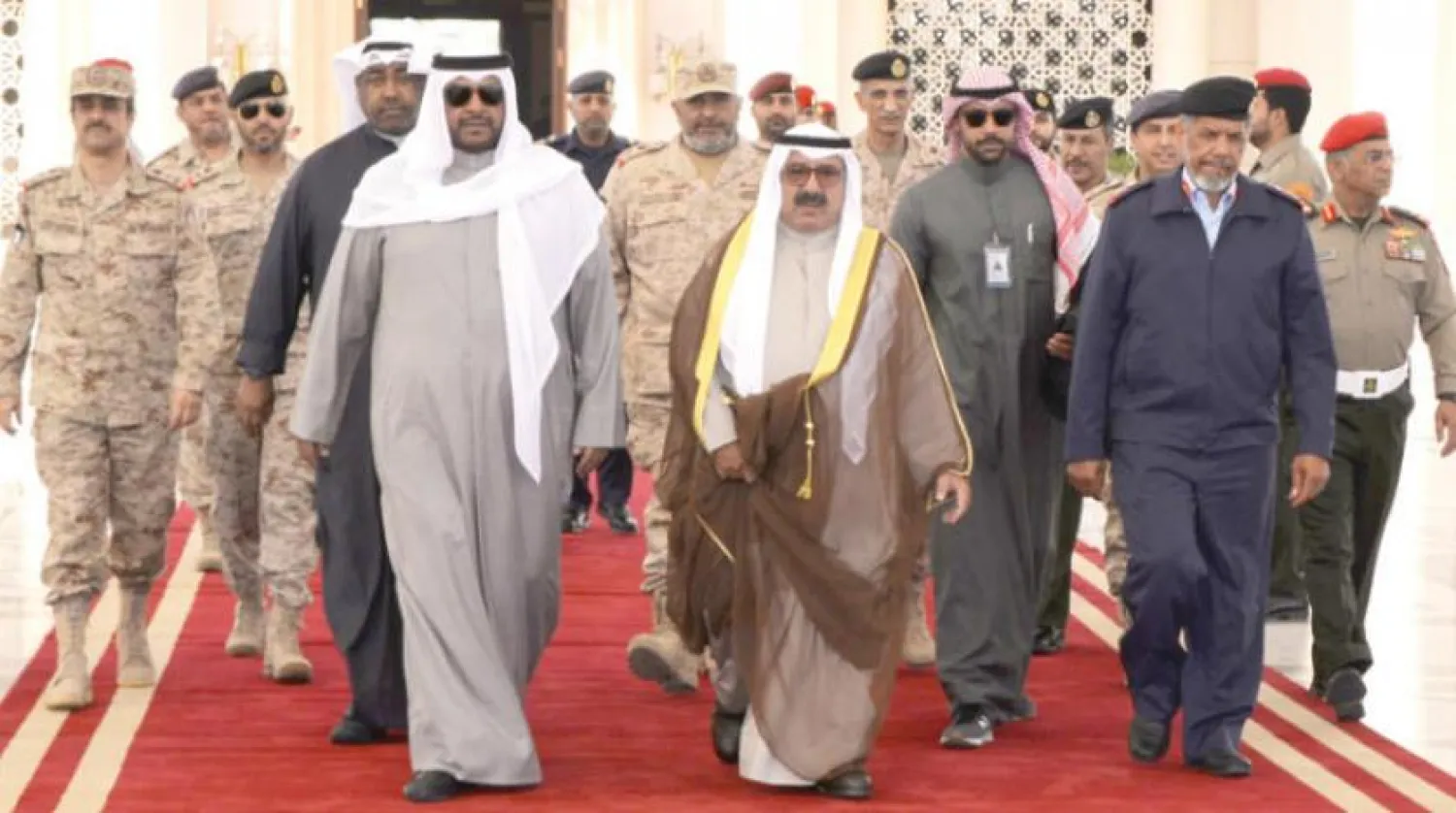 Sheikh Nasser Sabah Al-Ahmad leaving Kuwait to Saudi Arabia. KUNA