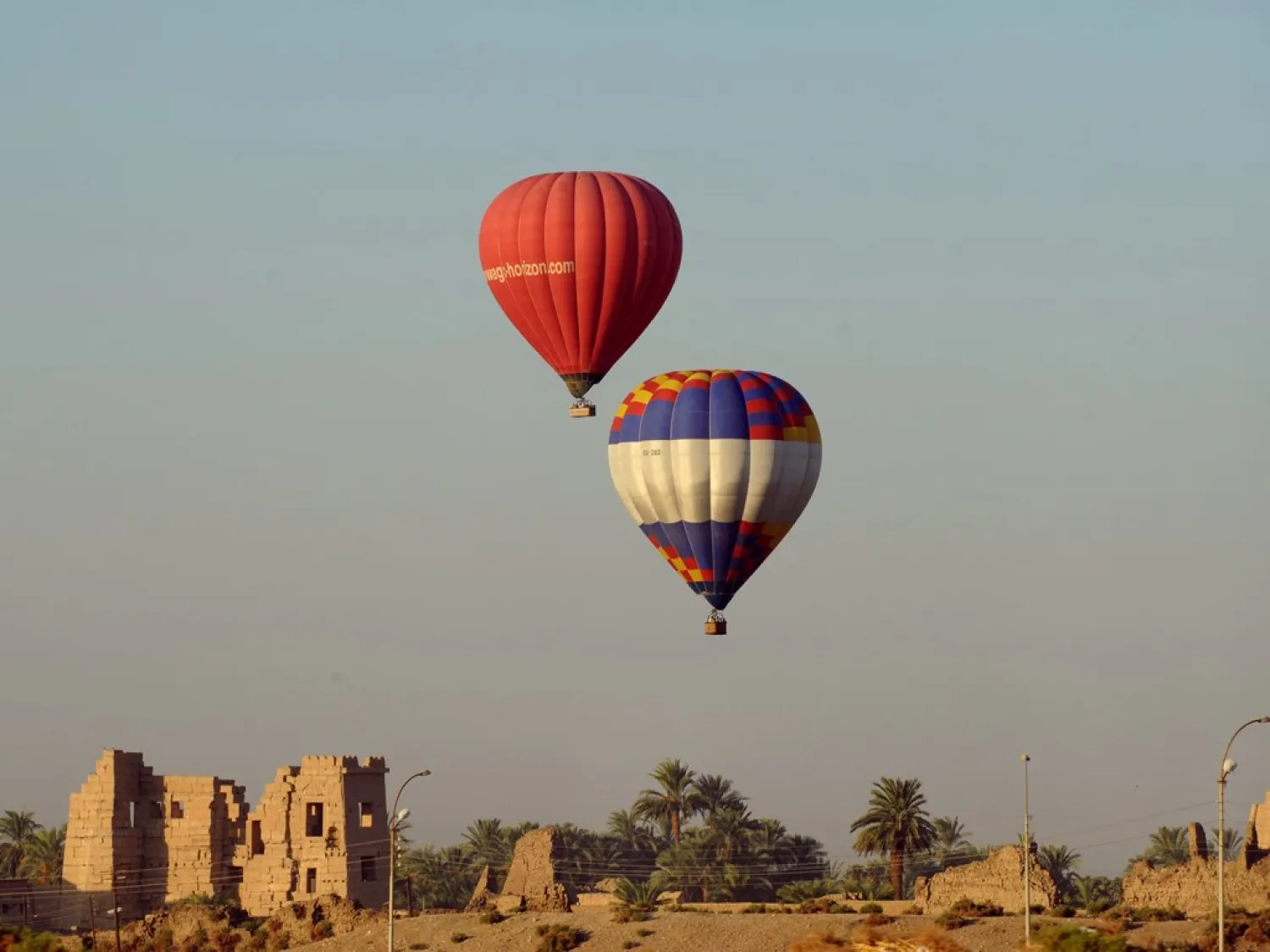 Hot air balloons over Luxor, Egypt. Giuseppe Cacace/AFP