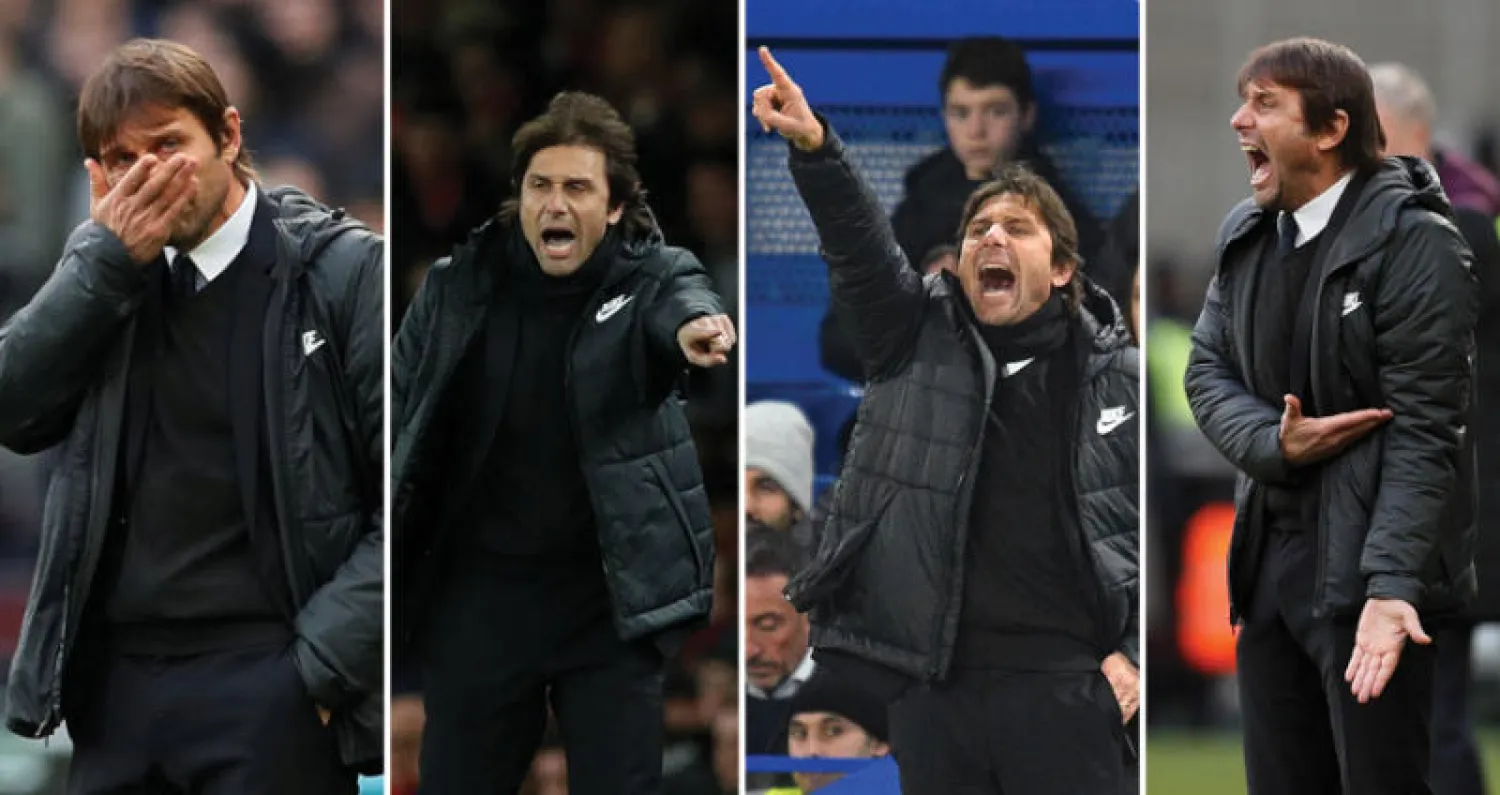 انفعالات كونتي على خط الملعب تستنزف الكثير من طاقته (رويترز)