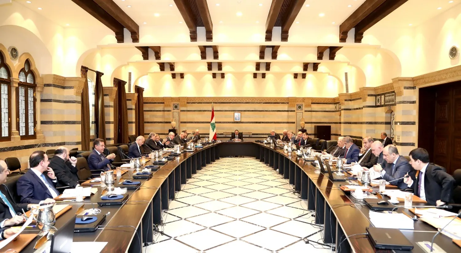 Lebanese Prime Minister Saad Hariri chairs a cabinet meeting in Beirut. (Dalati & Nohra)