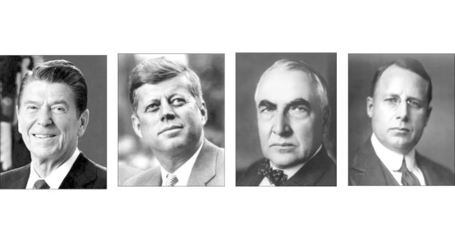 جيمس كوكس - وارين هاردينغ - جون كينيدي - رونالد ريغان