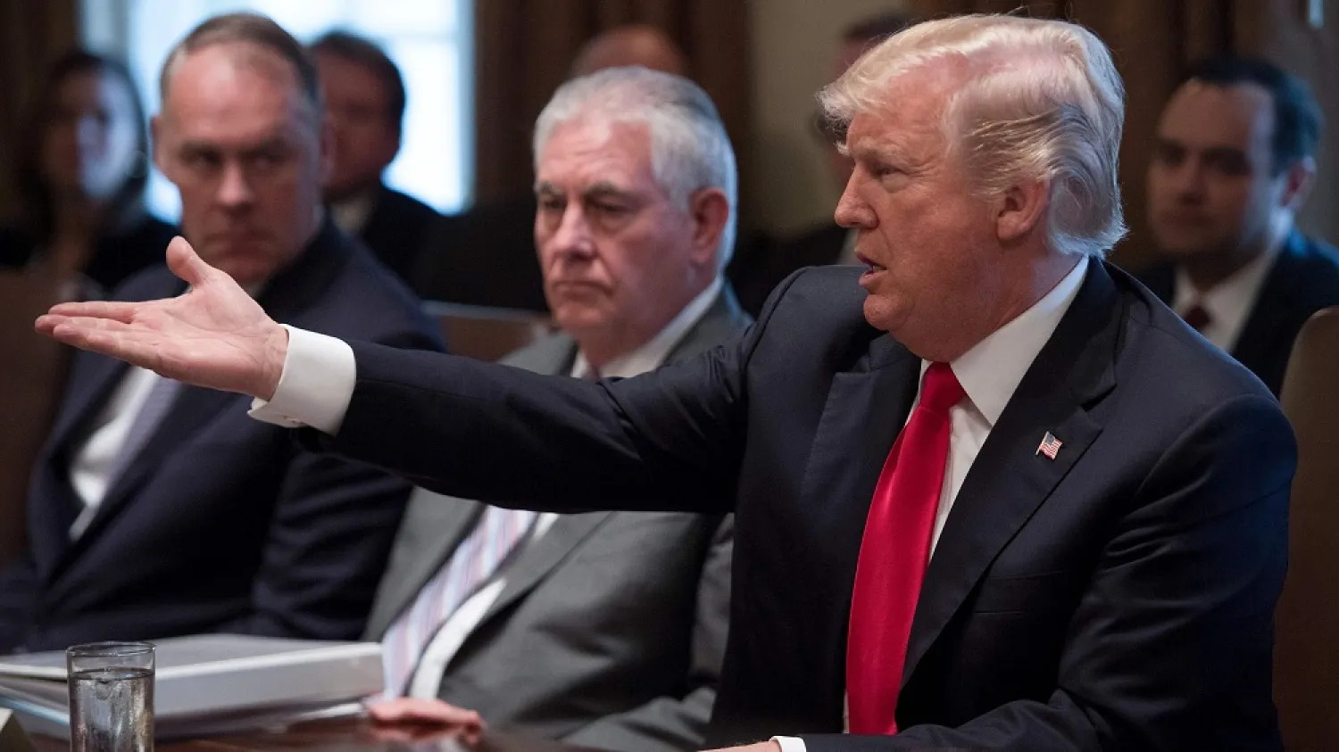 US President Donald Trump speaks during a cabinet meeting. (AFP)