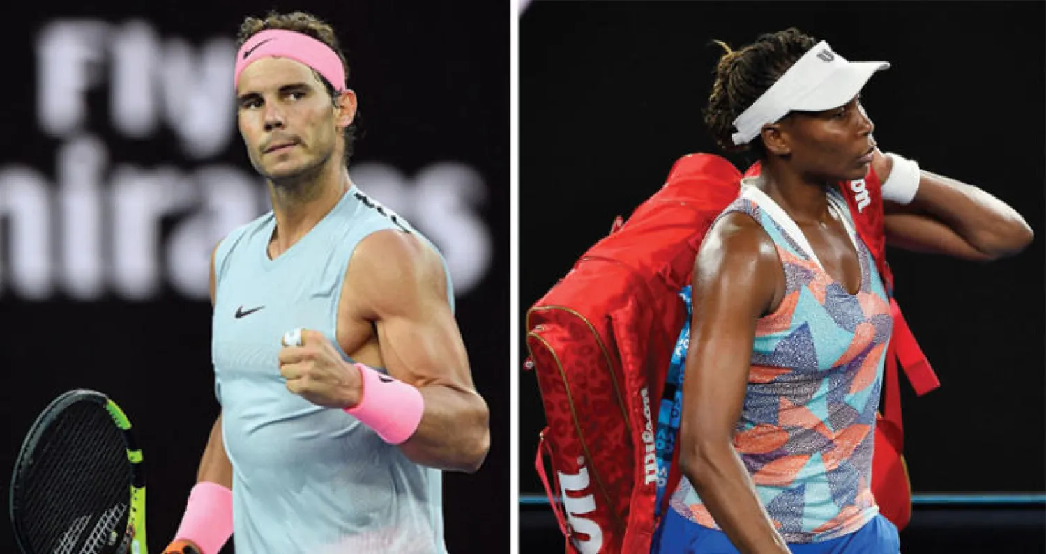 فينوس حملت حقائبها وغادرت مبكراً (أ.ف.ب)  -  نادال حقق انتصاراً سريعاً على بورغوس (إ.ب.أ)