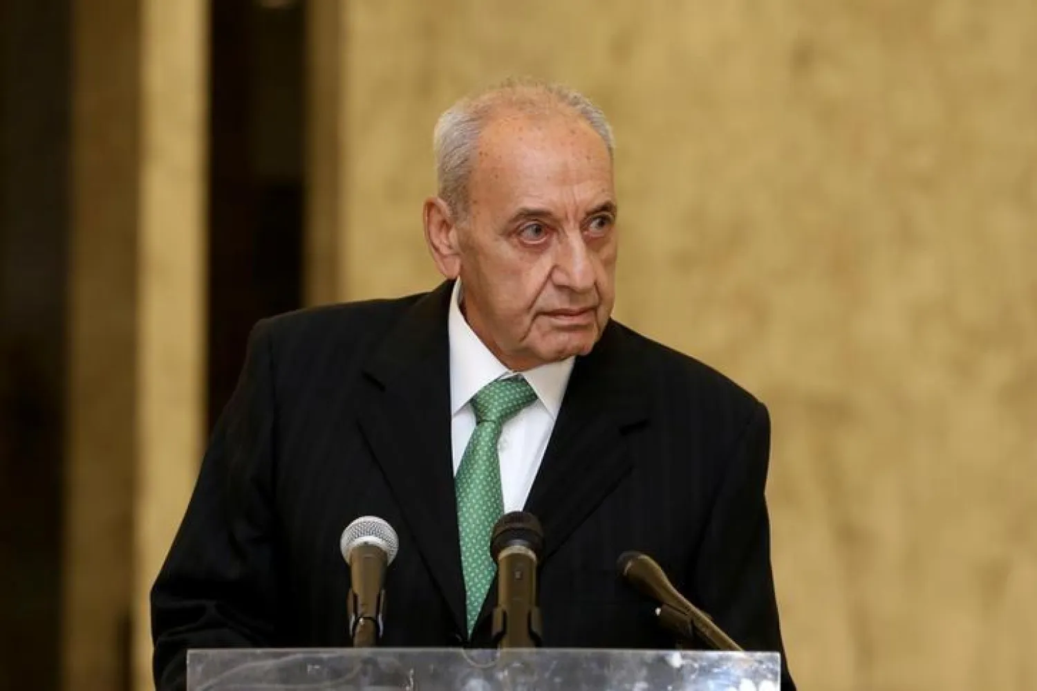 Lebanese Parliament Speaker Nabih Berri is seen at the presidential palace in Baabda, Lebanon, November 6, 2017. Dalati Nohra/Handout via REUTERS