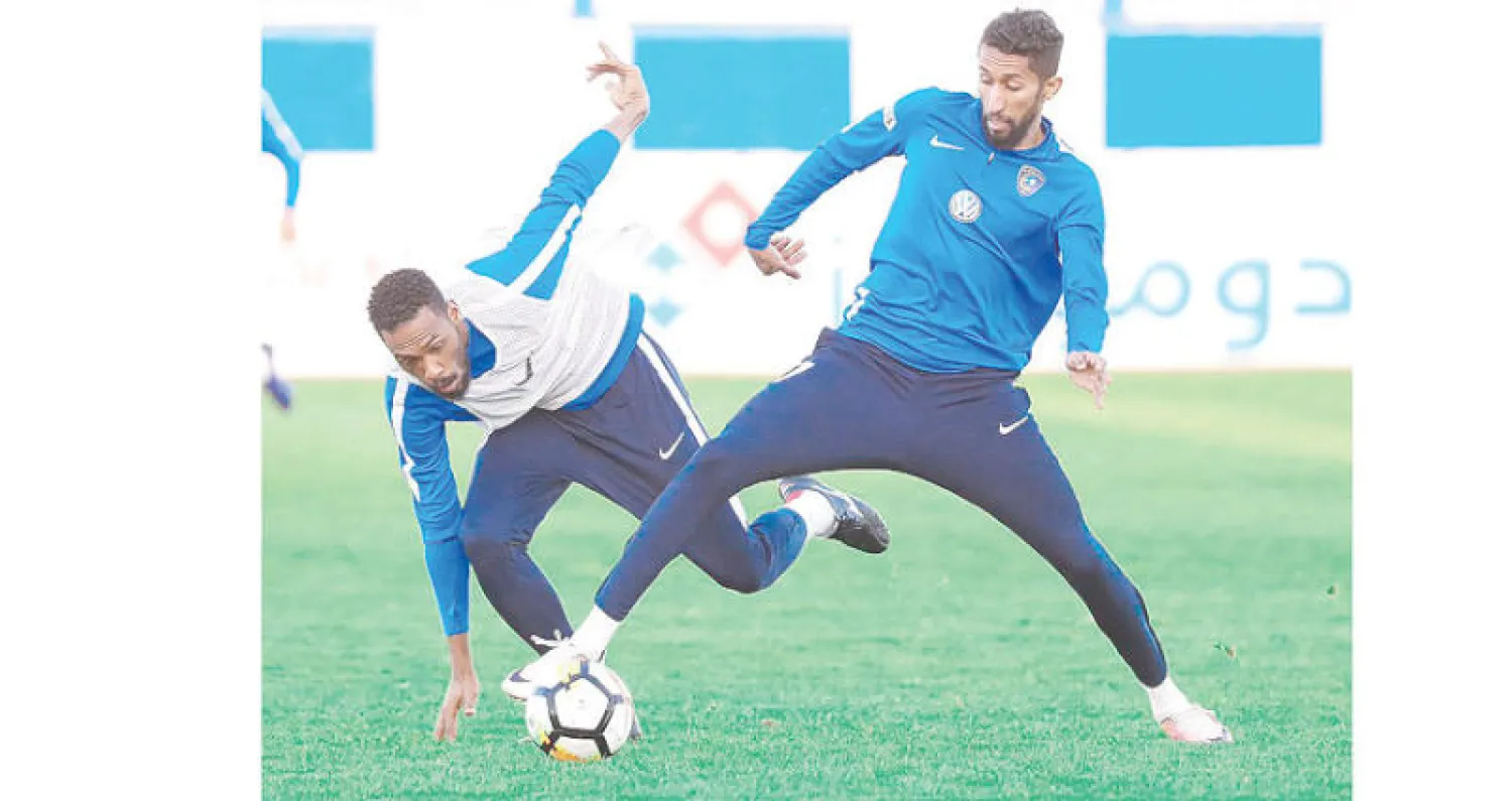 من تدريبات الهلال أمس (المركز الإعلامي بنادي الهلال)