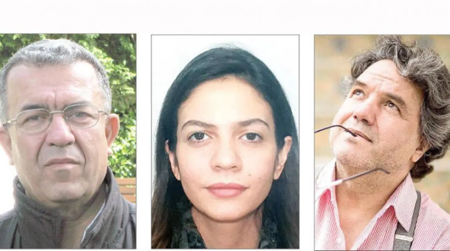 Authors on the IPAF list: (left to right): Antoine Douaihy (Lebanon), Dima Wannous (Syria), and Amin Zaoui (Algeria) (Asharq Al-Awsat)
