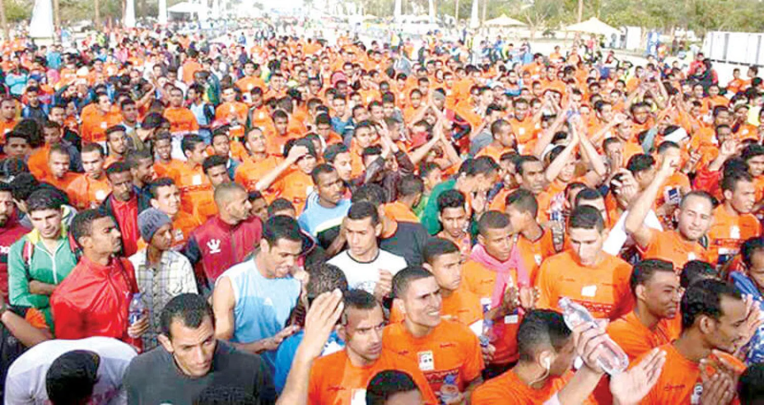 جانب من المشاركين في الماراثون («الشرق الأوسط»)