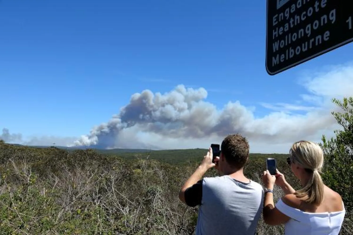 Bushfire burning in the Royal National Park, south of Sydney - EPA Photos via Reuters 

