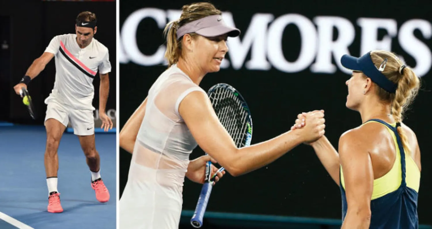 الألمانية كيربر تواسي والروسية شارابوفا (رويترز)  -  فيدرر يواصل تألقه (أ.ف.ب)