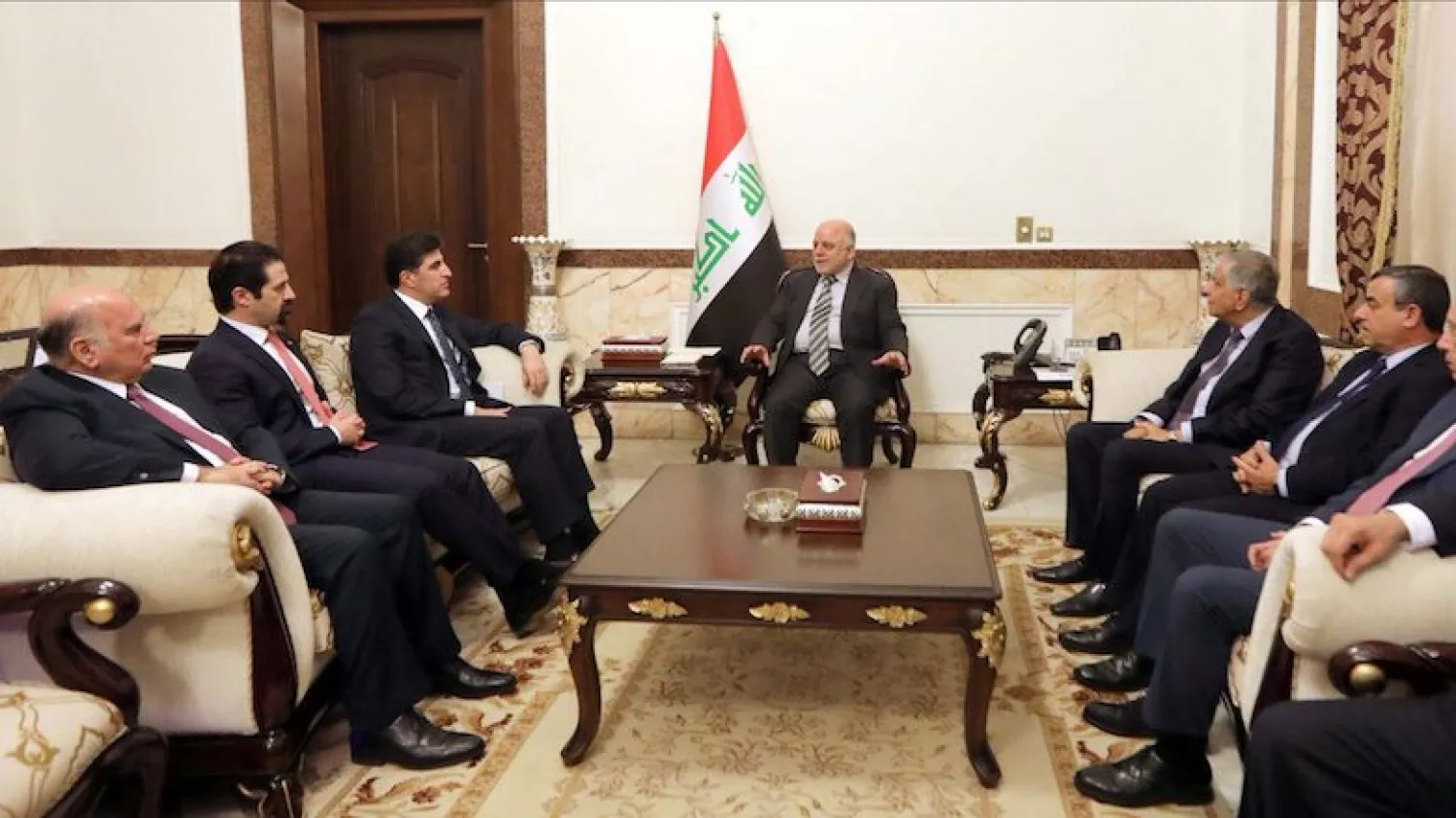 Kurdistan Regional Government (KRG) Prime Minister Nechirvan Barzani met with his Iraqi counterpart Haider al-Abadi in Baghdad on Jan. 20, 2018. (Photo: Iraqi PM Office)